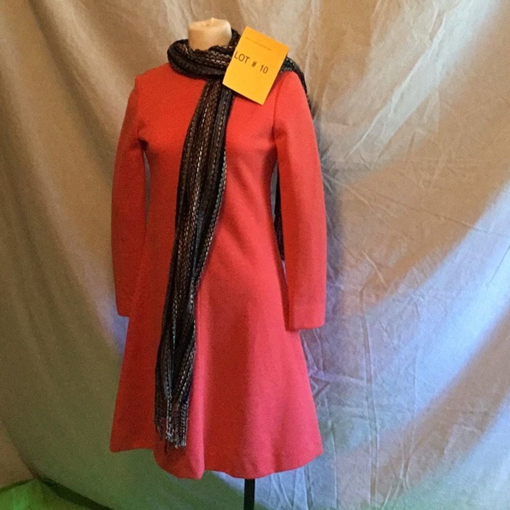 Ladies vintage a-line dress in tangerine in small